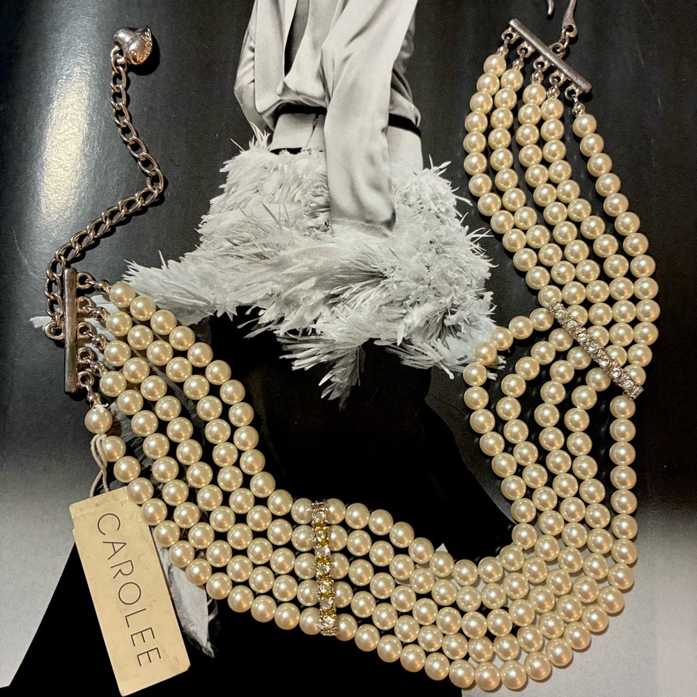 NWT RARE Vintage Carolee 5 Strand Choker